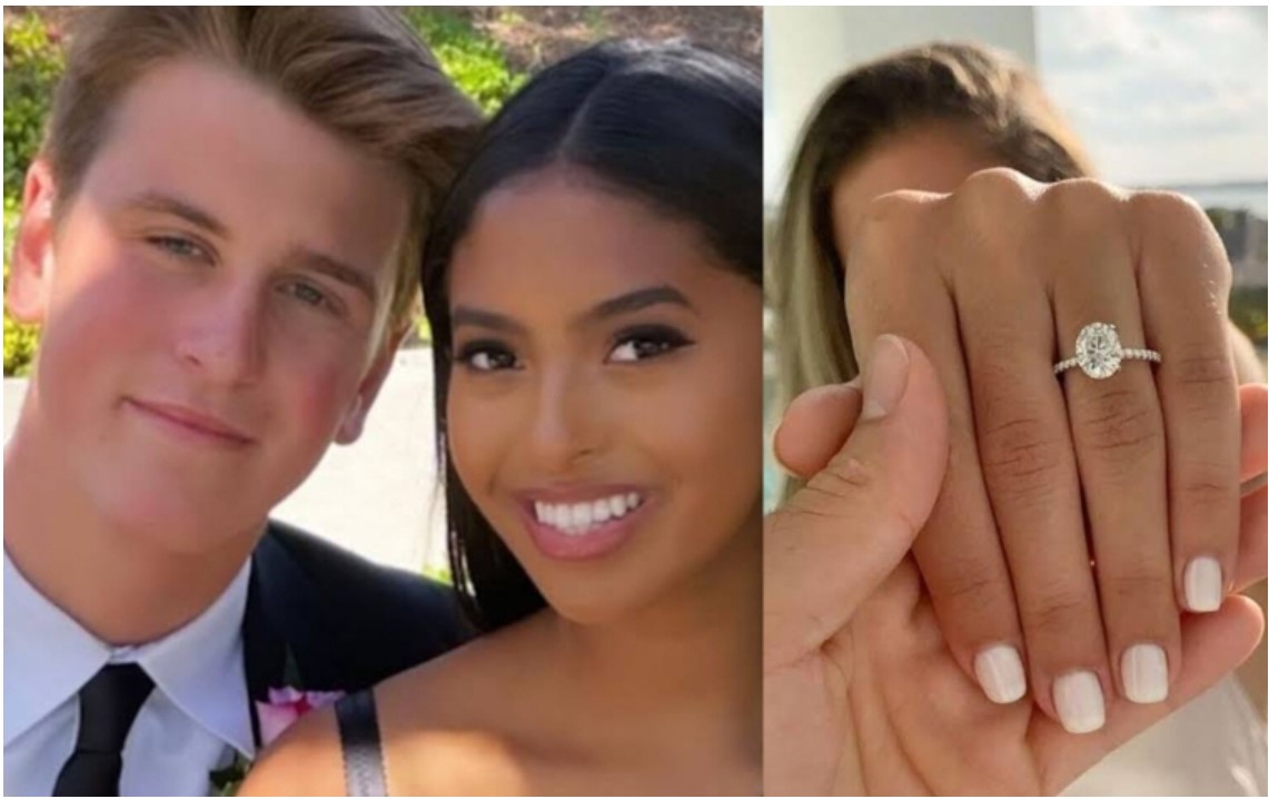 Natalia Diamante Bryant and boyfriend announce their engagement.